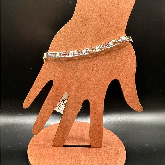 unknown Jewelry - Vintage Sterling Silver Bracelet Over 18K NWT 7-1/2" Inches Box Closure